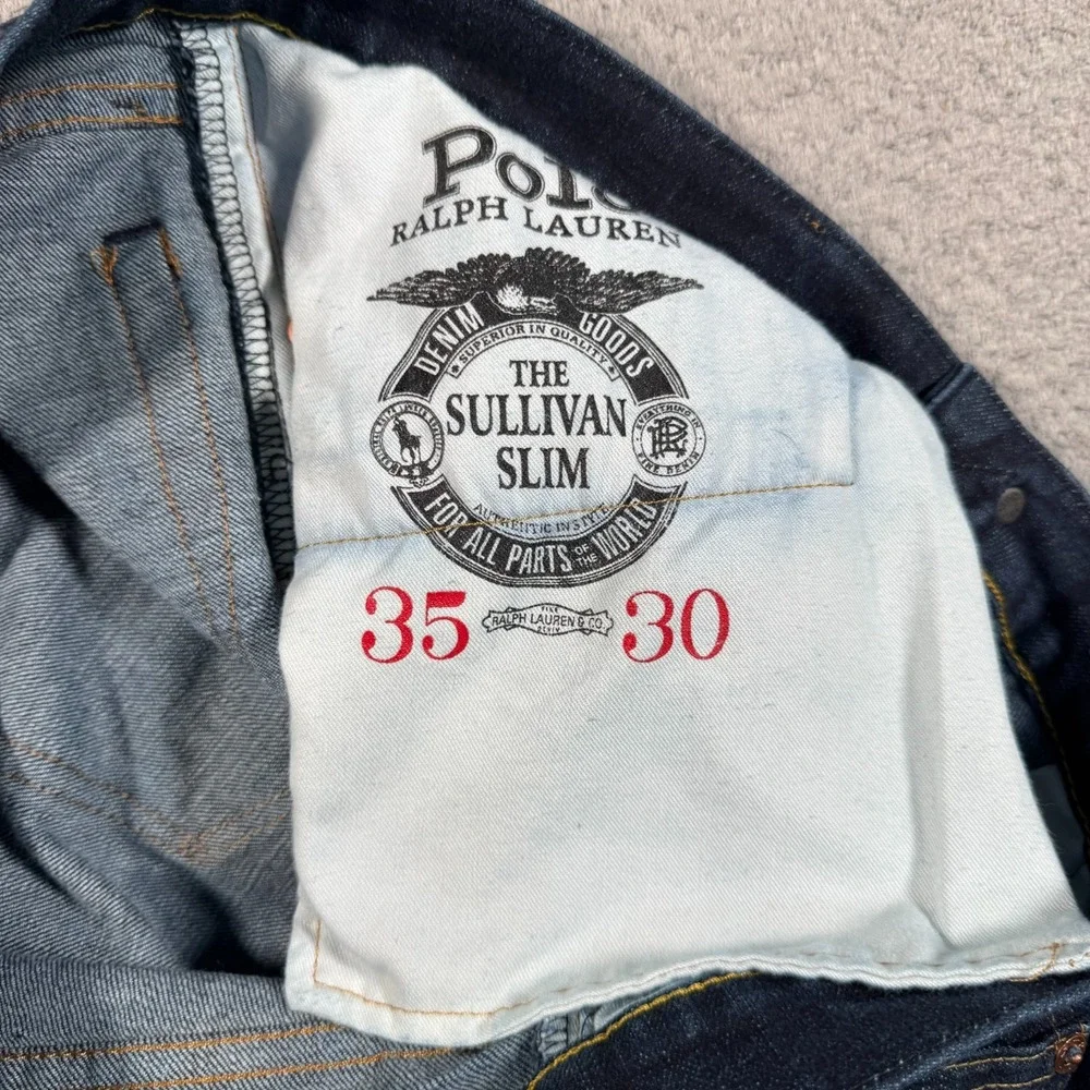 Polo Ralph Lauren Jeans Men 38x29 Blue Denim Straight Slim Stretch Sullivan‎ NWT